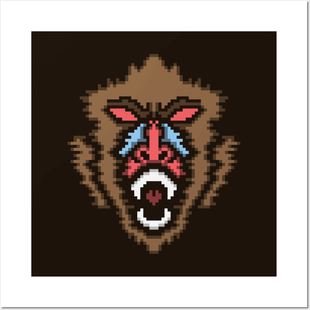 Pixel Baboon Wall Art by dot.Dedi